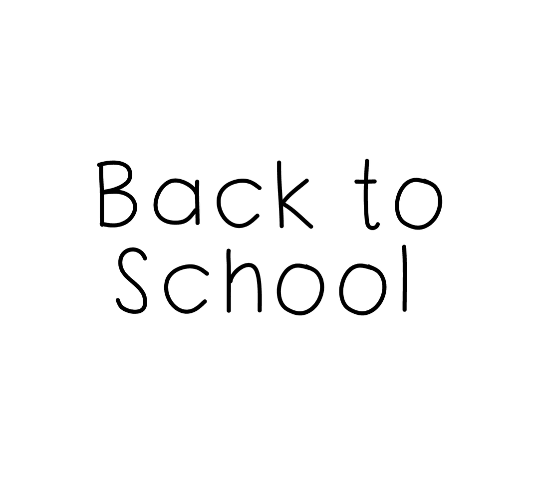 Back to School Text with Transparent PNG