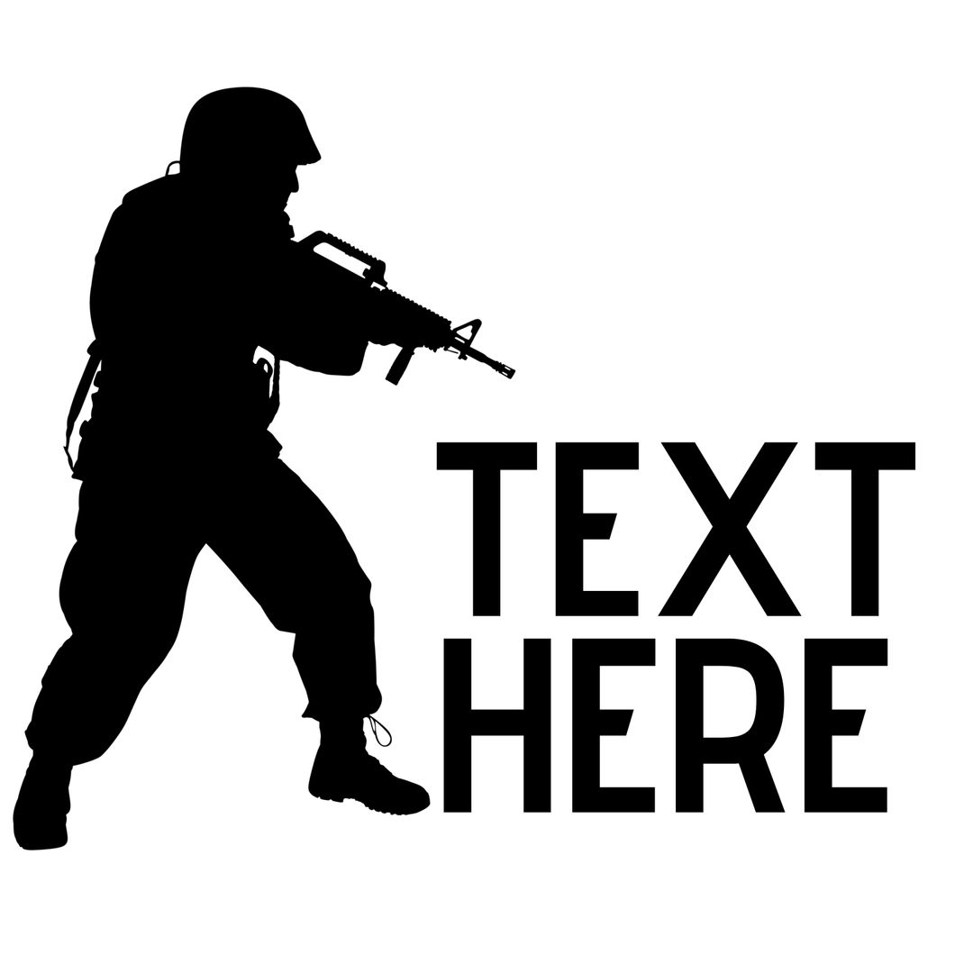 Silhouette of Soldier in Motion Highlighting Strength