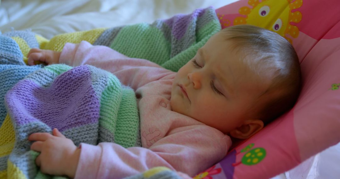 Peaceful Baby Sleeping in Pink Swaddle - Free Images, Stock Photos and Pictures on Pikwizard.com