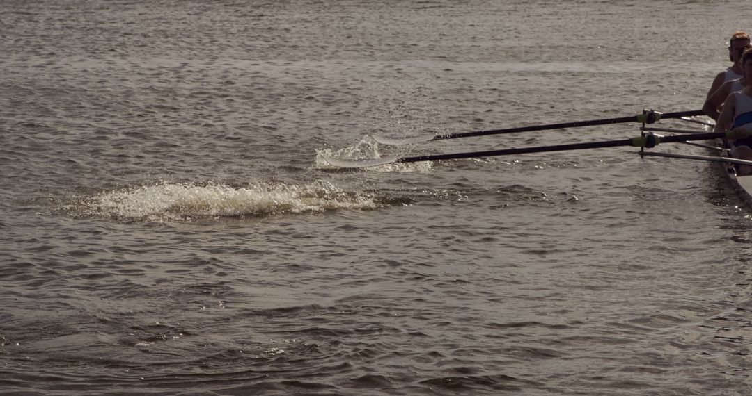 Team Rowing Boat on Calm Water with Ripples and Oars - Free Images, Stock Photos and Pictures on Pikwizard.com