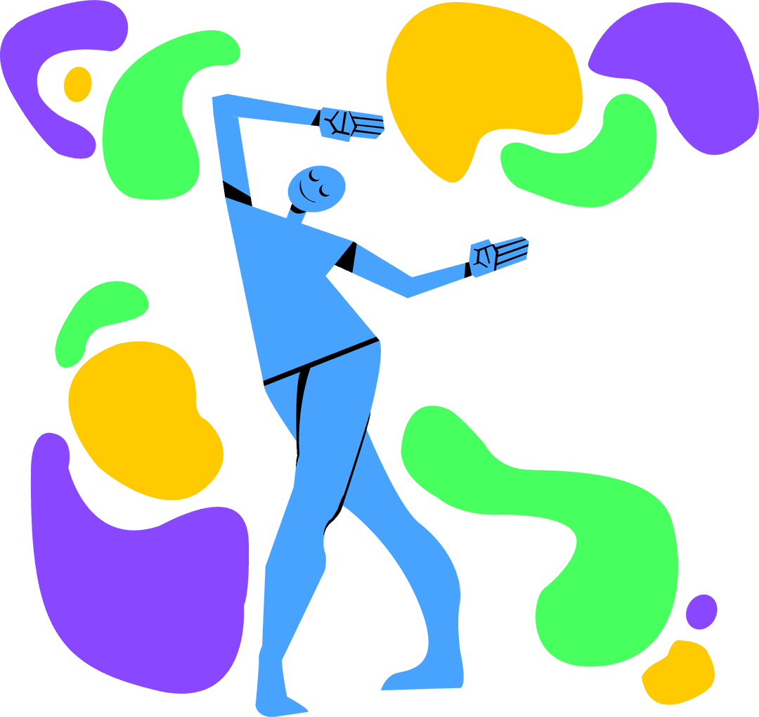 Abstract Dancing Figure on Transparent Background Reflecting Artistic Energy