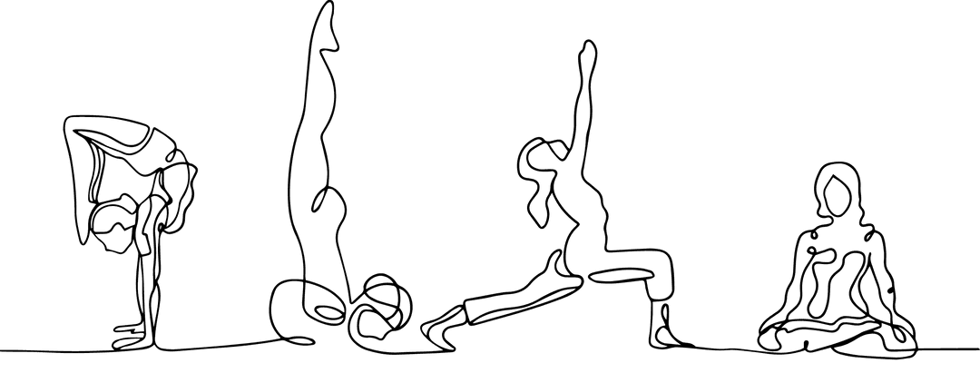 Transparent Simple Line Art Showing Flow in Yoga Poses