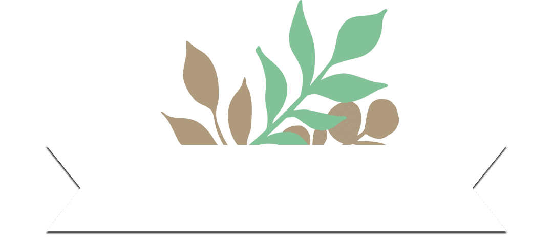 Botanical Foliage Ribbon Banner with Transparent Background