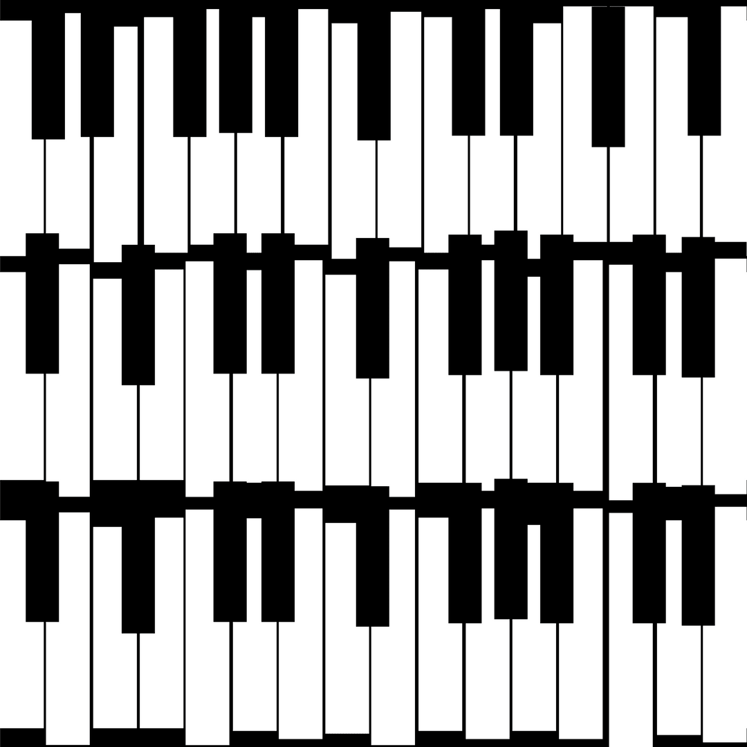 Digital Piano Keyboards Illustration on Transparent Background