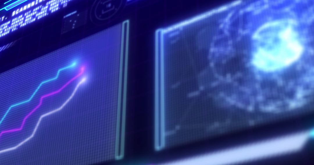 Futuristic Data Streams on Digital Interface Screens