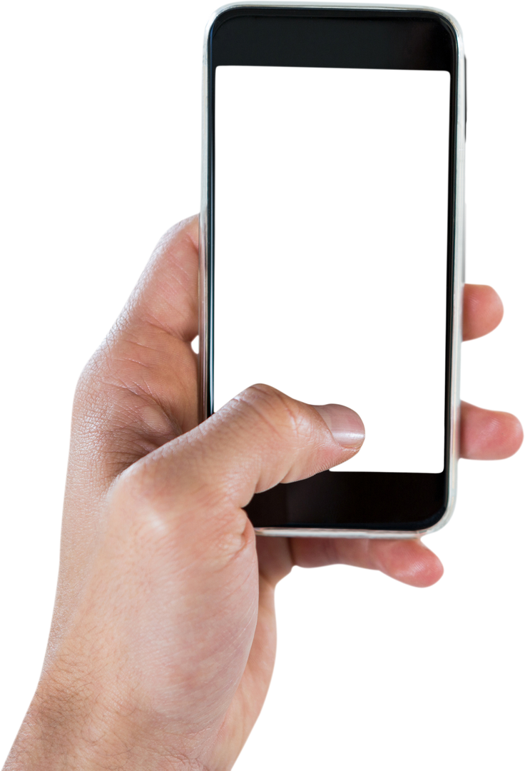 Transparent Hand Holding Smartphone with Screen Placeholder - Download Free Stock Images Pikwizard.com