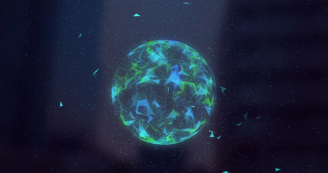 Digital Globe with Futuristic Network of Data and Numbers