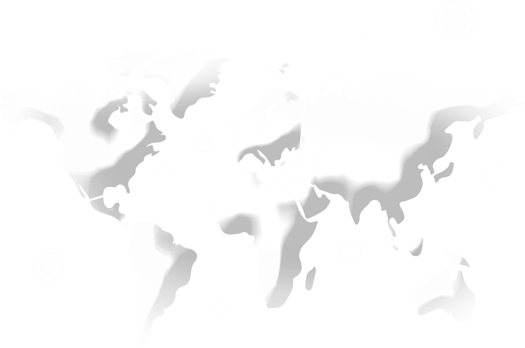 White Global Map with Position Markers on Transparent Background