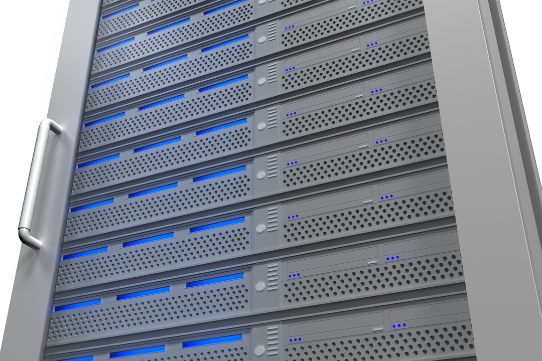 Transparent Computer Server Rack with Blue LEDs - Download Free Stock Images Pikwizard.com