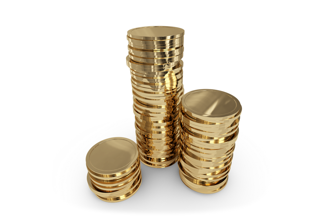 Stacked Gold Coins on Transparent Background for Currency Concepts - Download Free Stock Images Pikwizard.com