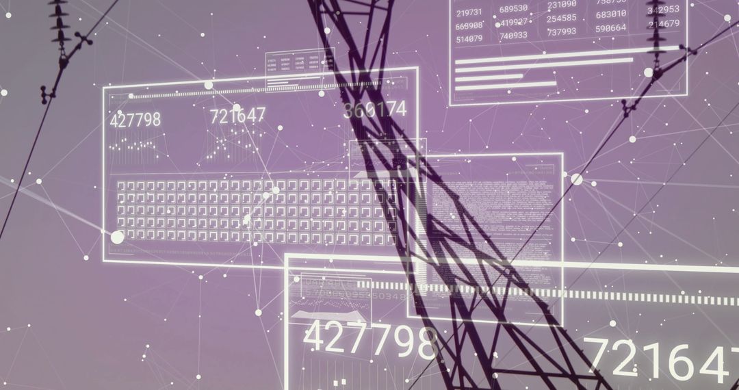 High Voltage Towers with Digital Data Interface Overlay