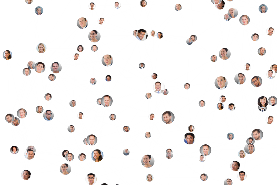 Transparent Digital Network Connections Illustration with People Faces - Download Free Stock Images Pikwizard.com