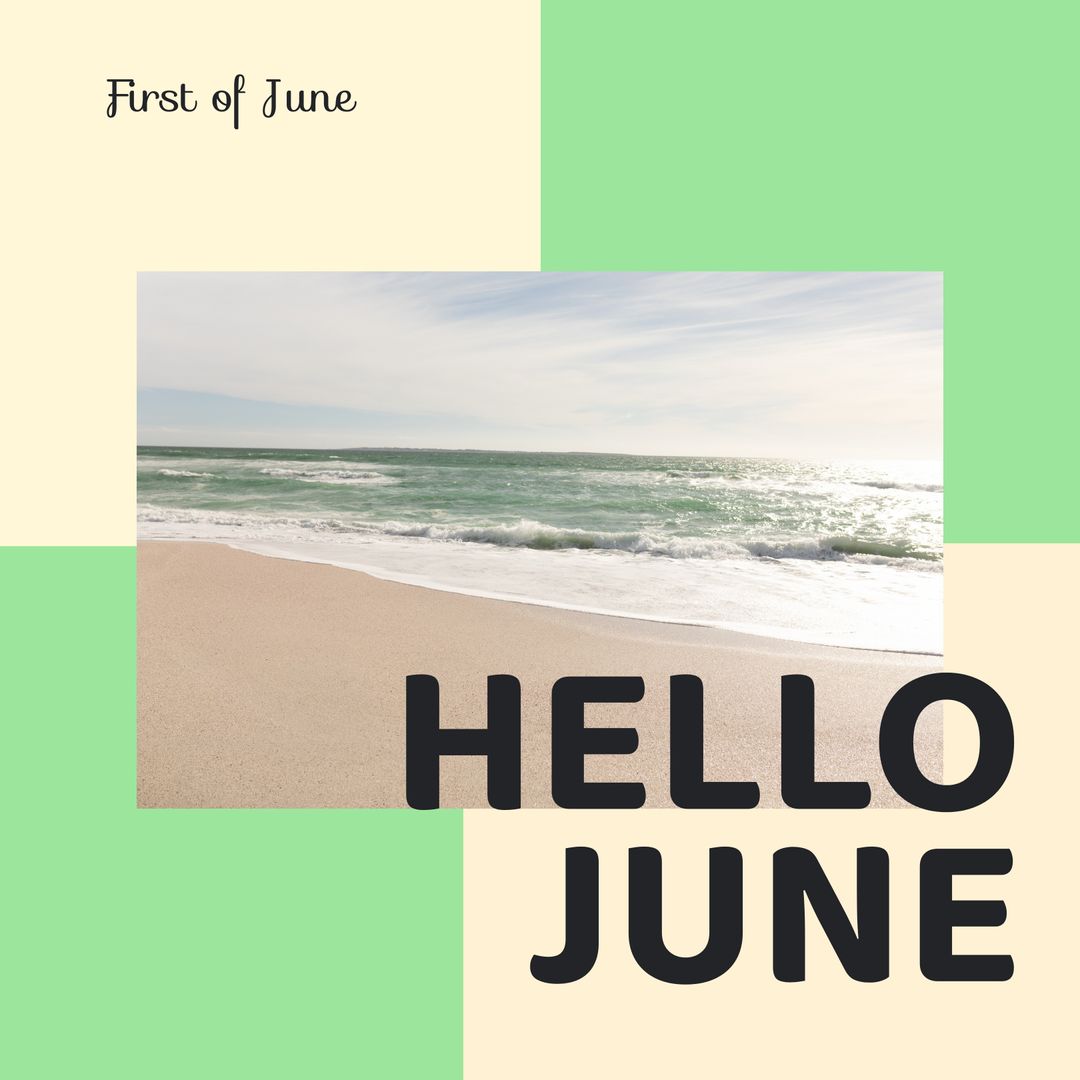 Hello June Coastal Summer Scene Welcoming the New Month