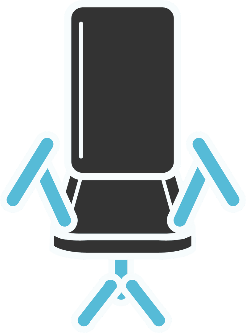 Ergonomic Office Chair Illustration on Transparent Background