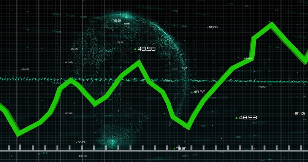 Digital Interface with Global Financial Graphs Background