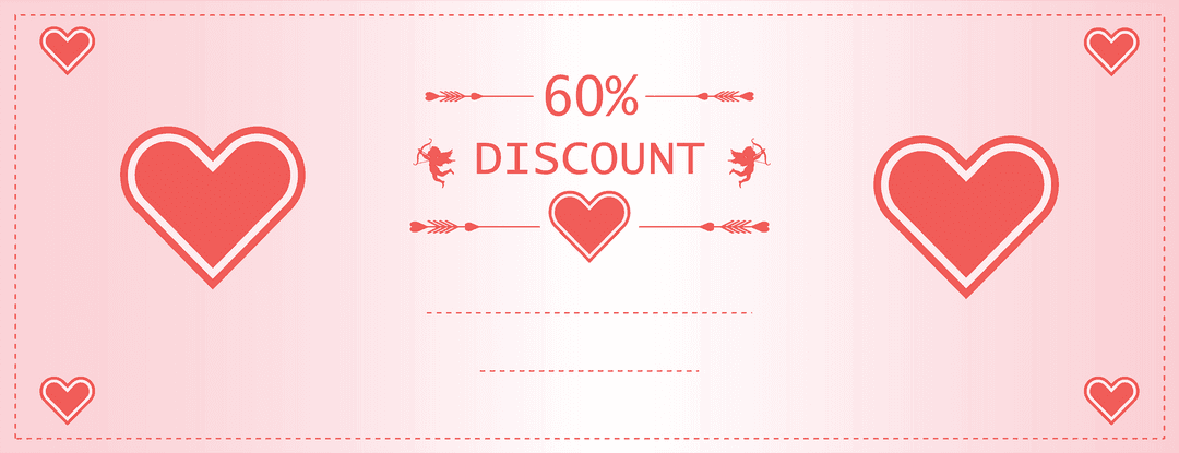 Valentine’s Heart Icon 60% Discount Transparent Background Design