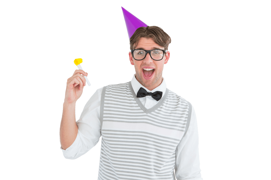 Happy Transparent Hipster Celebrating Party