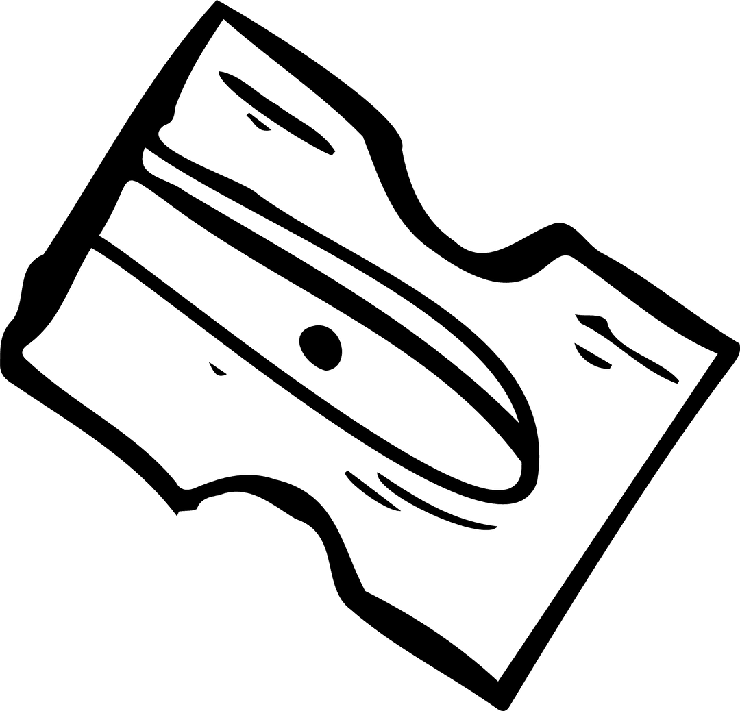 Styled Wooden Plank with Bold Outline on Transparent Field