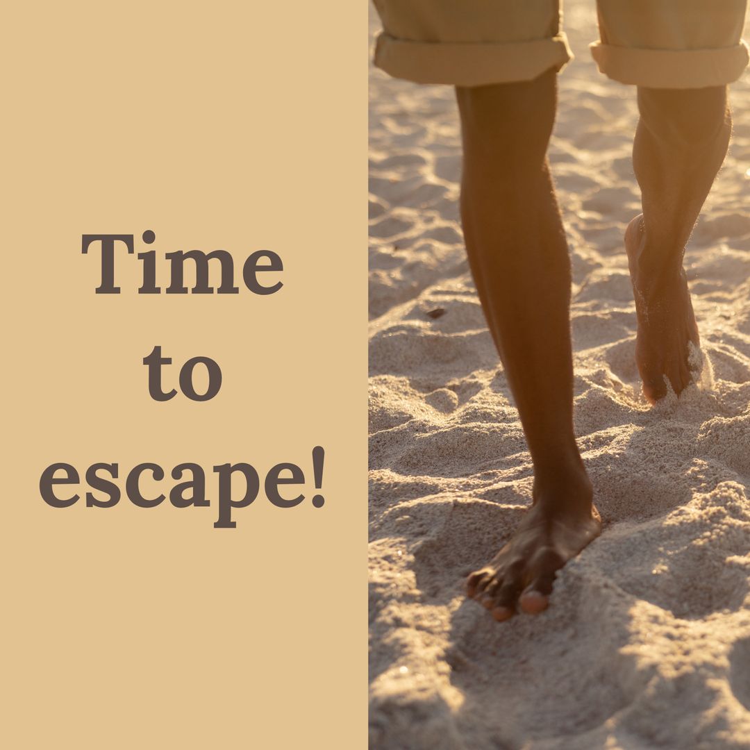 Relaxing Walk on Sunlit Beach Promoting Escapism