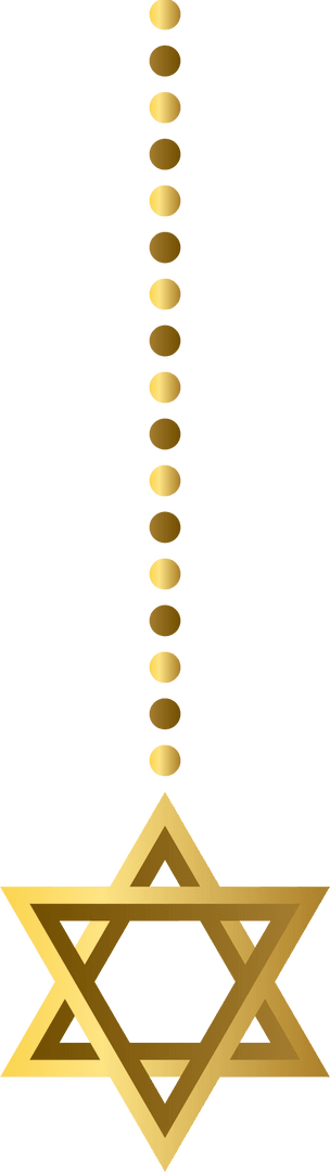 Elegant Star of David Gold Pendant on Transparent Background