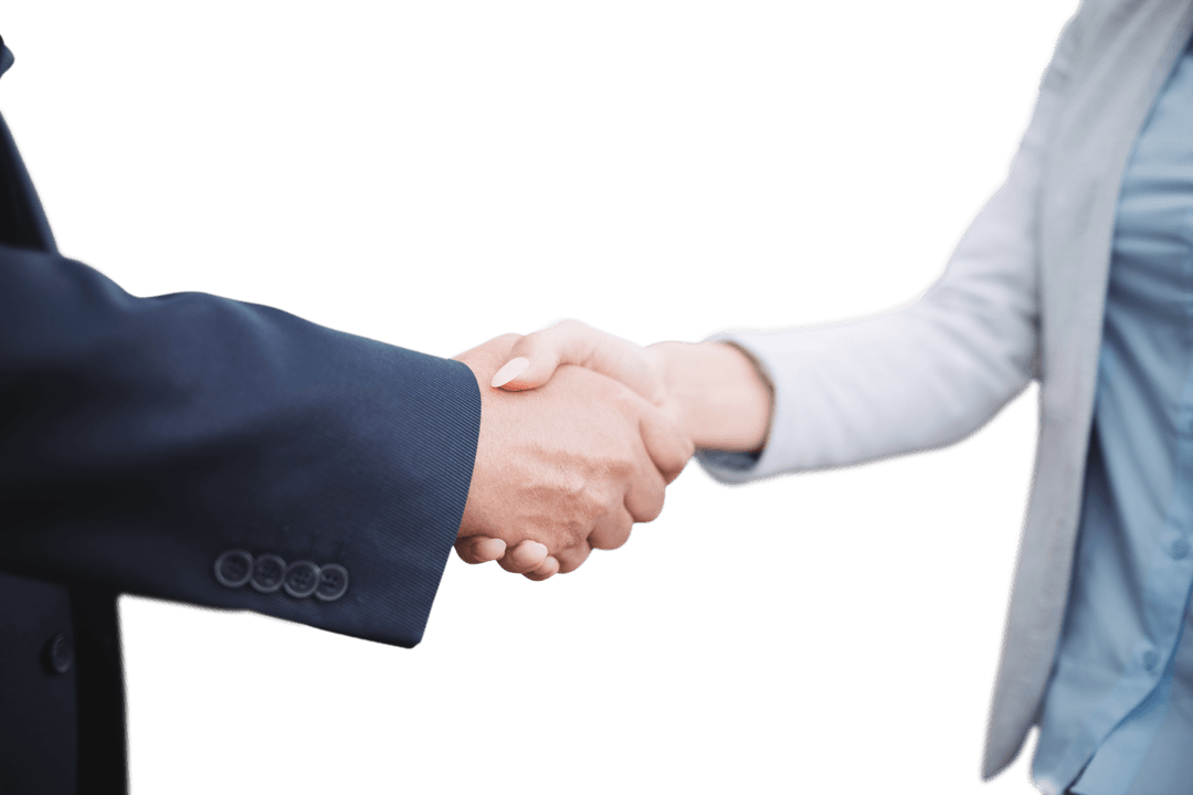 Business Partnership Forming Transparent Handshake
