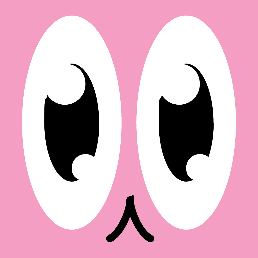 Minimalist Cartoon Face with Transparent Background