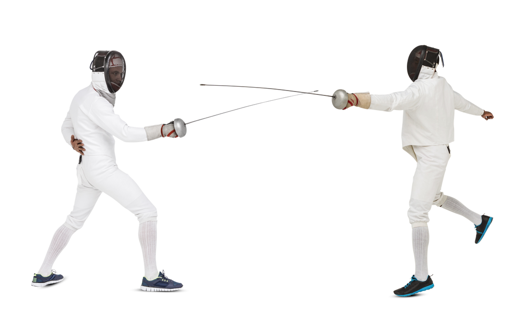 Two Men Fencing on Transparent Background Isolated - Download Free Stock Images Pikwizard.com