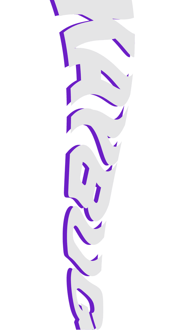 Abstract White Letters with Purple Outlines On Transparent Background