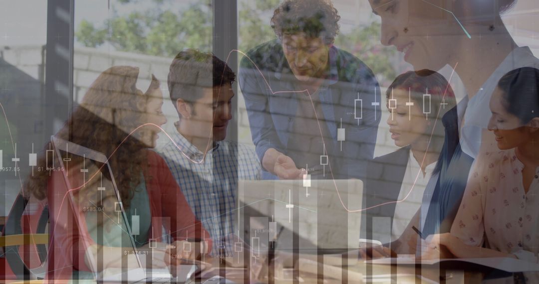 Financial Data Processing with Diverse Business Team at Work