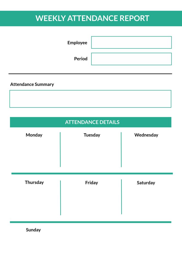 Weekly Attendance Report Template for Efficient Tracking - Download Free Stock Templates Pikwizard.com