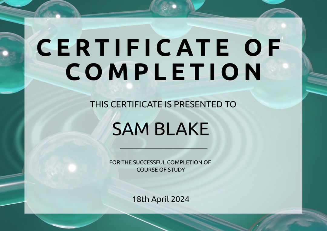 Modern Certificate of Completion with Abstract Background - Download Free Stock Templates Pikwizard.com