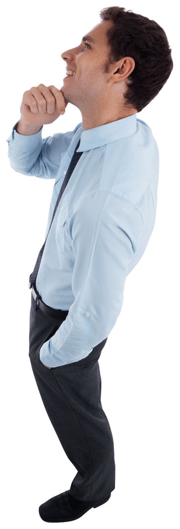 Thoughtful Businessman Posing Transparent Background