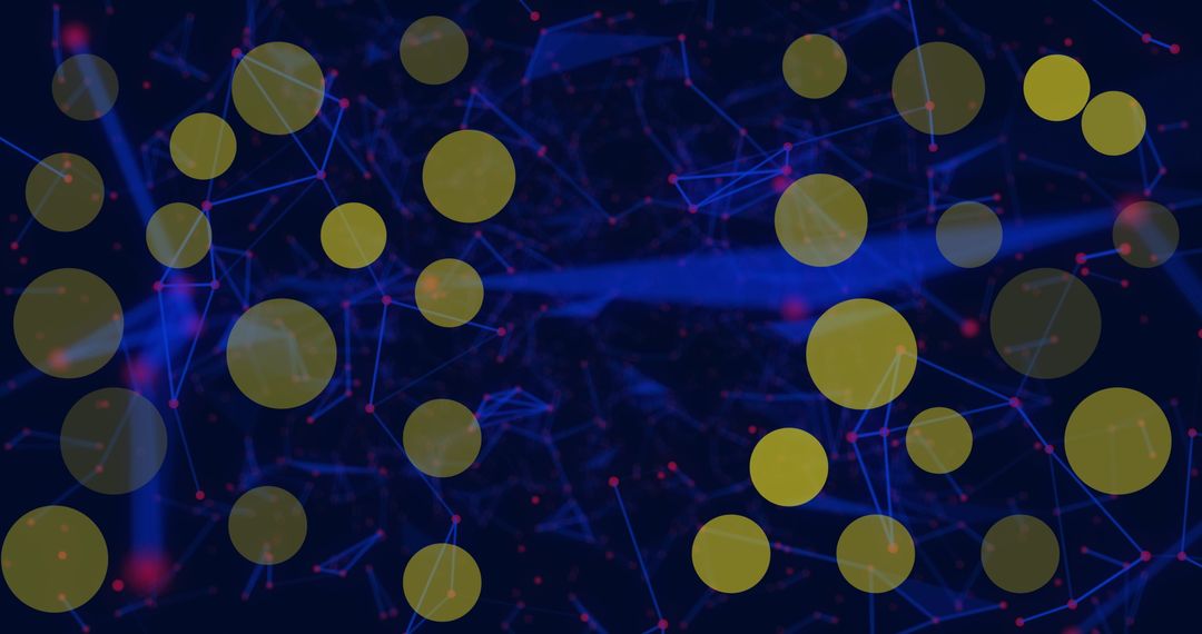 Yellow Circles with Digital Network Background