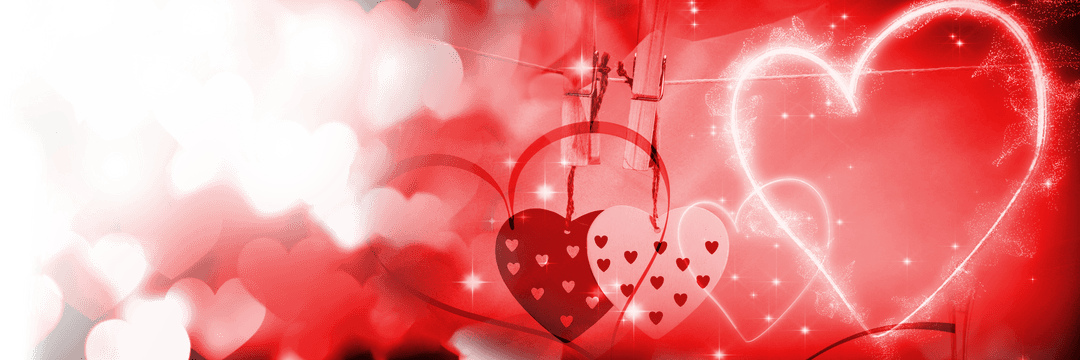 Glowing Hearts with Transparent Background Design