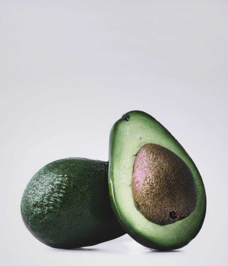 Close up of green avocados on grey background created using generative ai technology - Free Images, Stock Photos and Pictures on Pikwizard.com