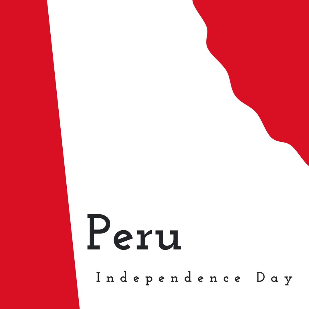Peru Independence Day Celebration Banner with Text and Abstract Design
