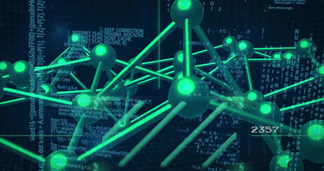 Futuristic Neon Network Connection in Cyberspace