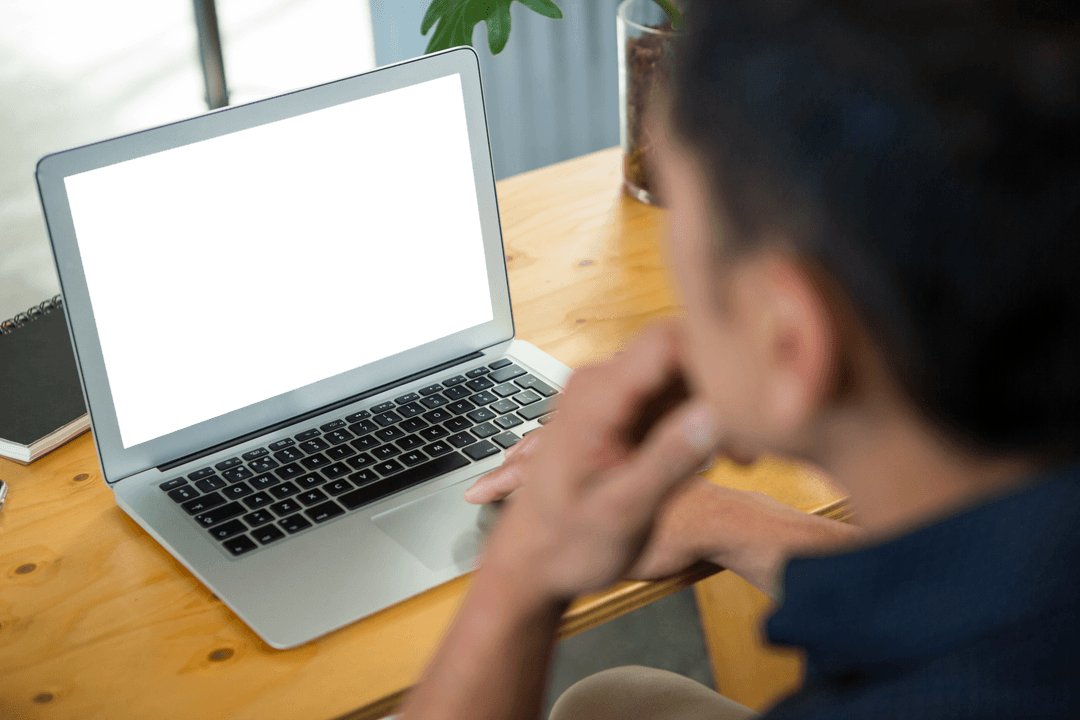 Transparent Screen Business Executive Laptop Office Concept