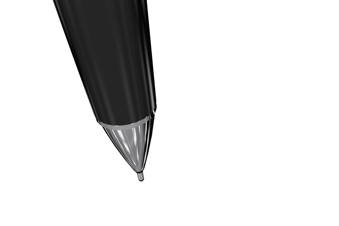 Transparent View of Black Pen Close-Up