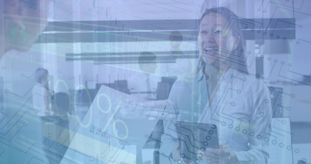 Collaborative Women Working in High-Tech Business Environment