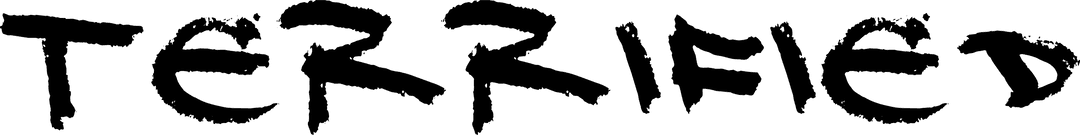 Black Text 'Terrified' on Transparent Background