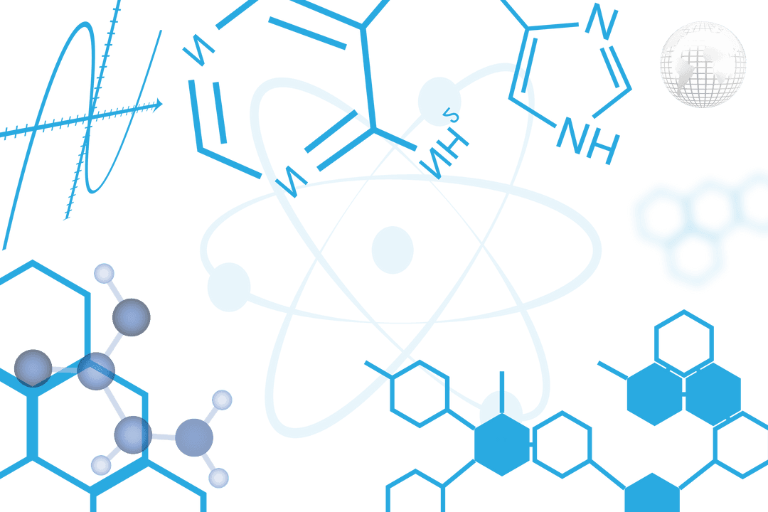 Molecular Diagrams on Transparent Background for Science Projects