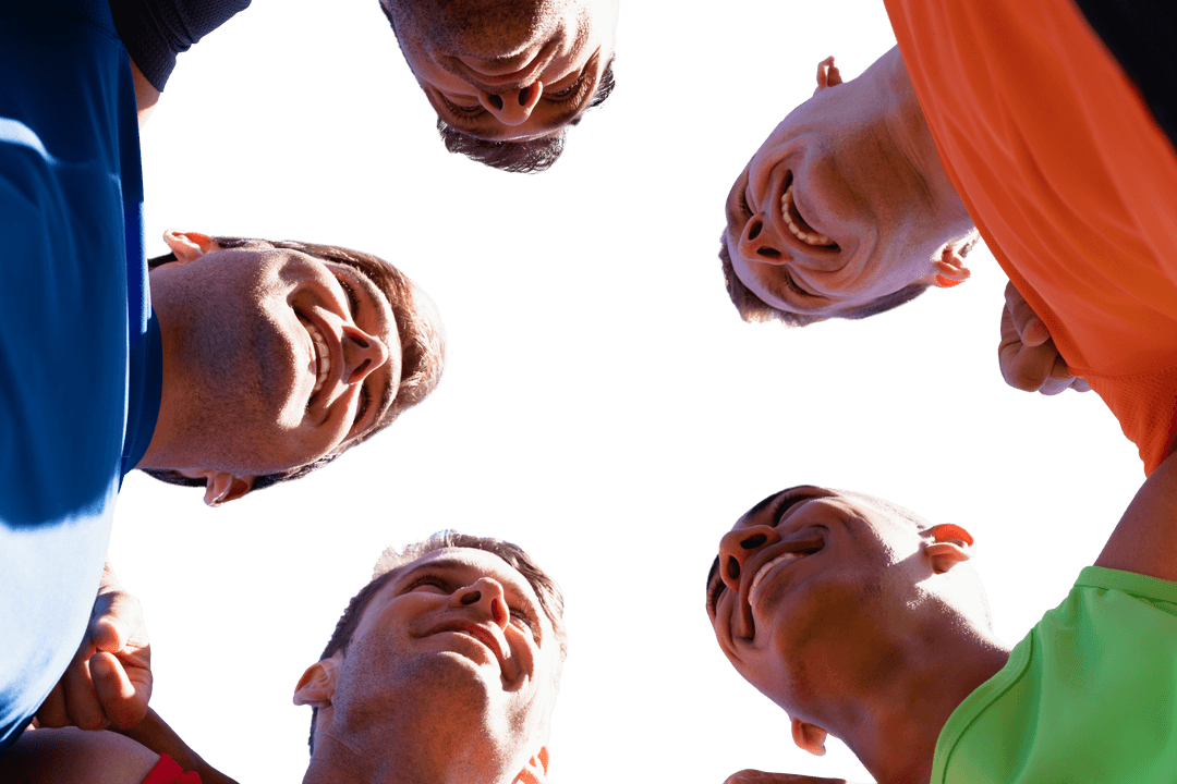 Transparent Sports Team Unity Circle Viewed from Below