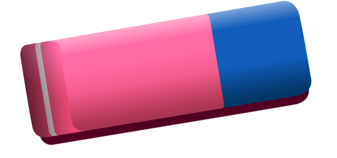 3D Rendered Colorful Eraser Red & Blue on Transparent Background