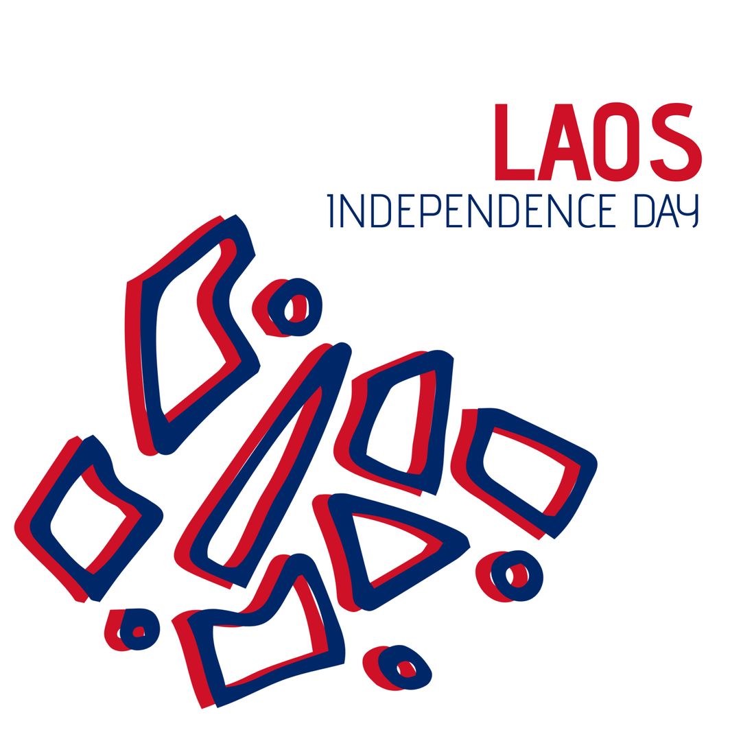 Laos Independence Day Celebration with Patriotic Abstract Art