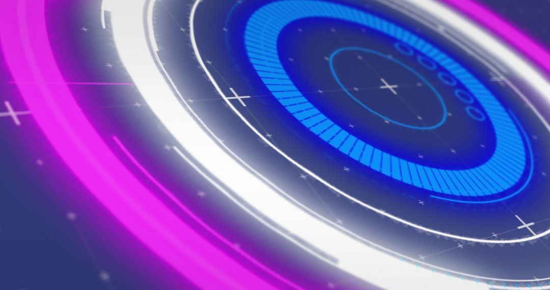 Futuristic Tech Interface with Glowing Circular Patterns