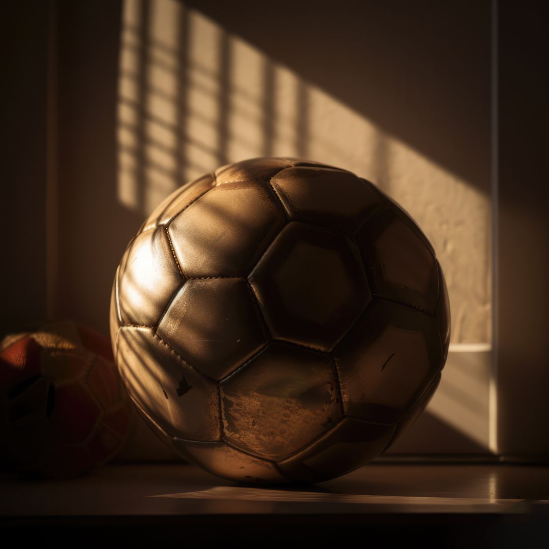Golden Soccer Ball in Warm Sunlight - Free Images, Stock Photos and Pictures on Pikwizard.com