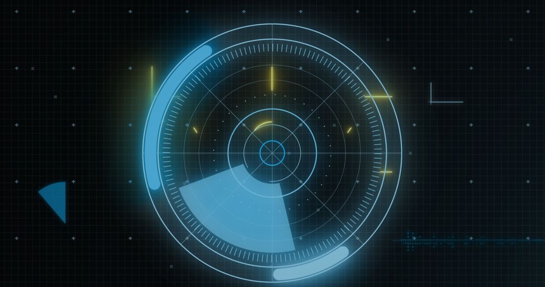 Abstract Digital Radar Interface on Grid Background