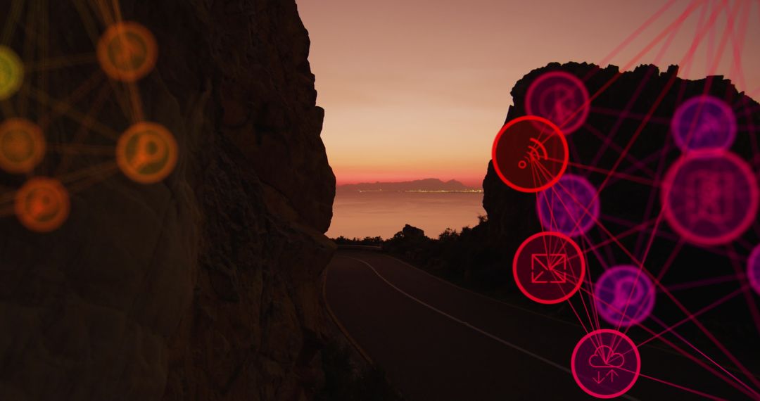 Digital Connectivity in Nature at Scenic Maritime Twilight