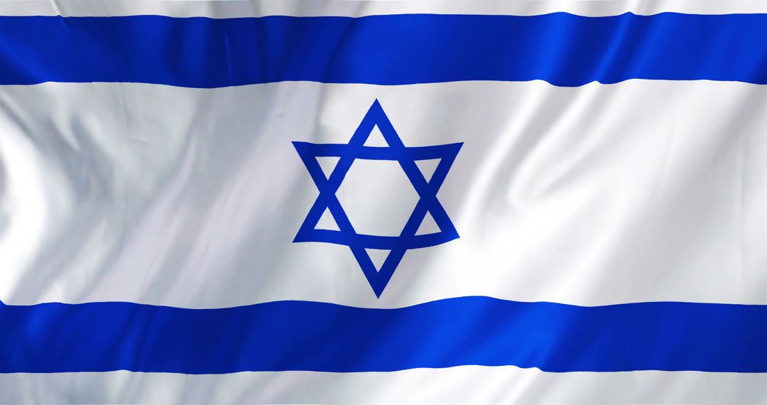 Waving Flag of Israel with Prominent Star of David